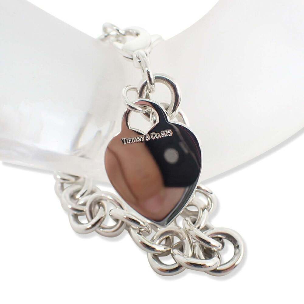 TIFFANY Authentic Silver Heart Charm Bracelet - Picture 2 of 10